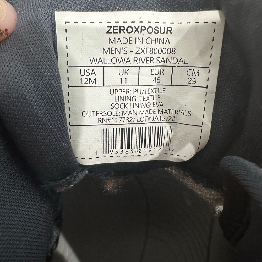 ZaroXposur Wallowa River Sandals Men’s Size 12M - Picture 5 of 8